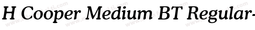 H Cooper Medium BT Regular字体转换